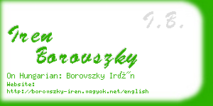 iren borovszky business card